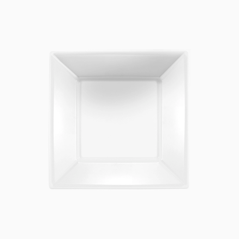 Plato Llano Cuadrado Plástico PS Reutilizable Premium  23 x 23 cm Blanco (5 uds)
