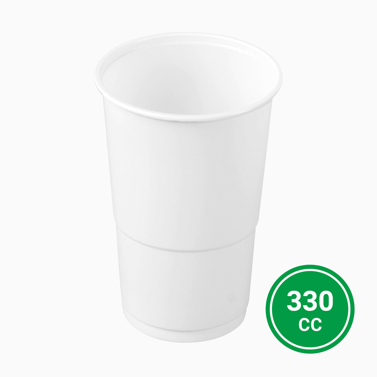 Vaso Plástico PP 330cc Irrompible Blanco 50 uds