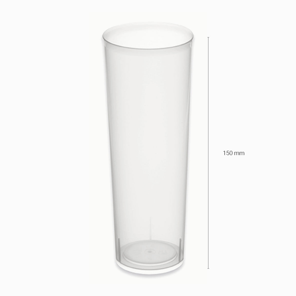 Vaso de Tubo Irrompible Plástico Reutilizable PP 300cc Transparente 10 uds
