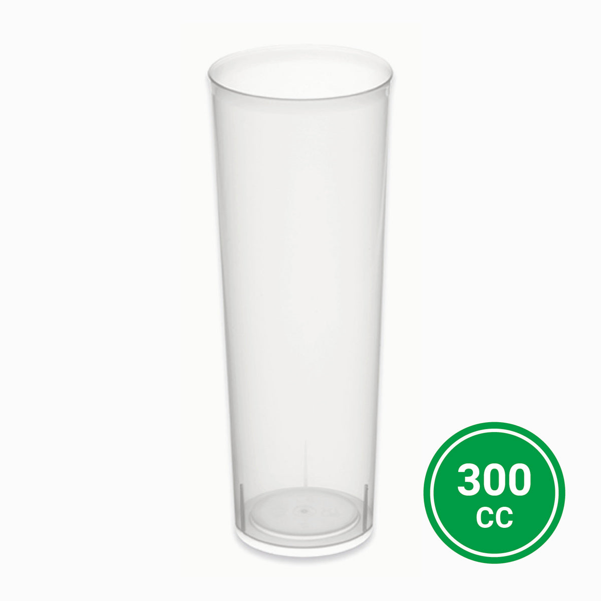 Vaso de Tubo Plástico Reutilizable PP 300cc Transparente 6 uds