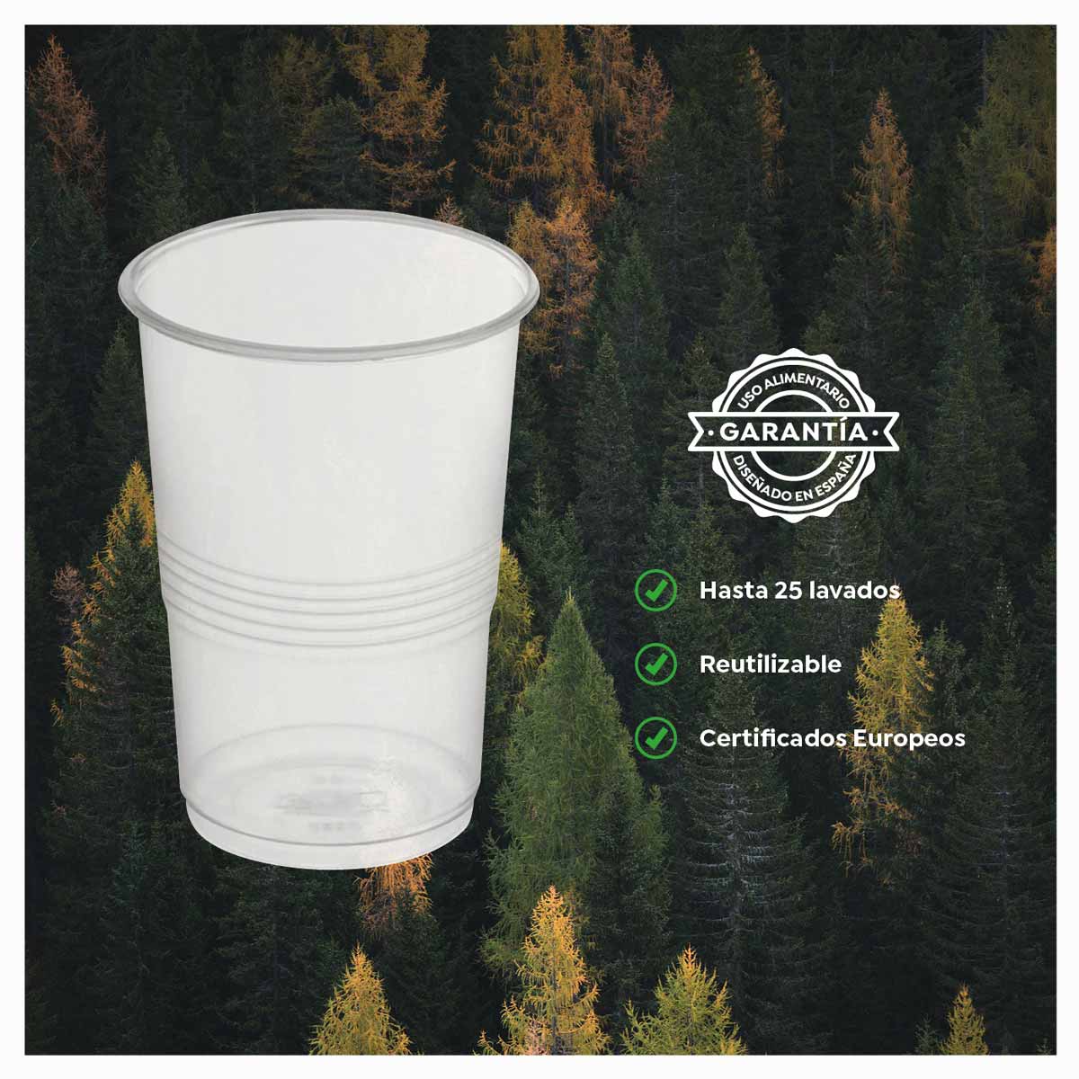 Vaso Litrona Irrompible Plástico PP Transparente 1000cc 50 uds