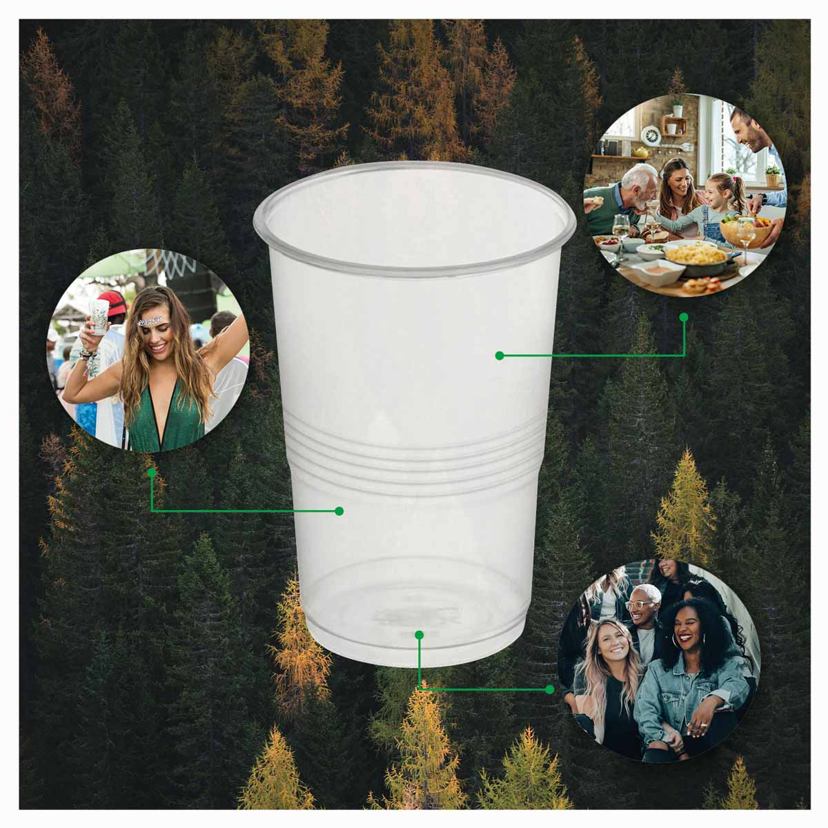 Vaso Litrona Irrompible Plástico PP Transparente 1000cc 50 uds