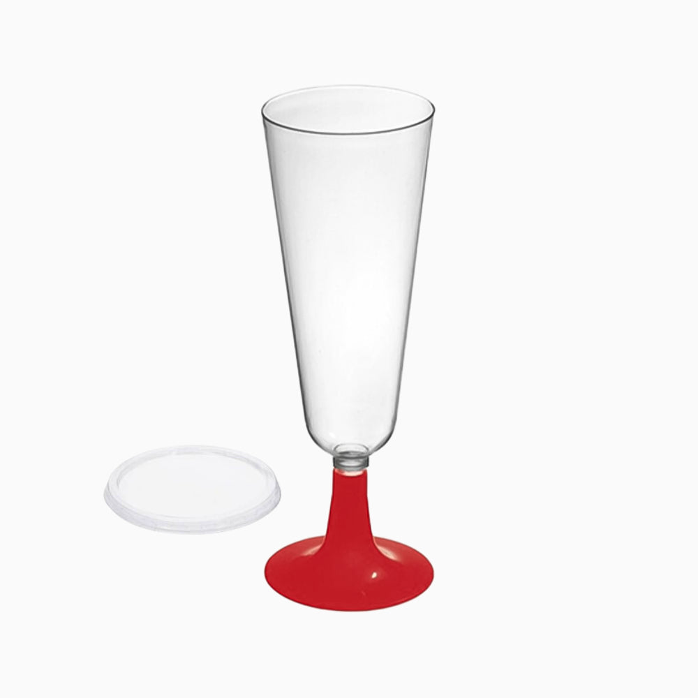 Copa Cava 150 cc con Tapa Rojo 500 uds