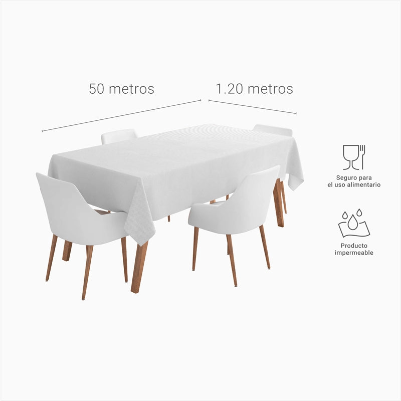 Rollo Mantel TNT 1.20 x 50 m Blanco (1 ud)