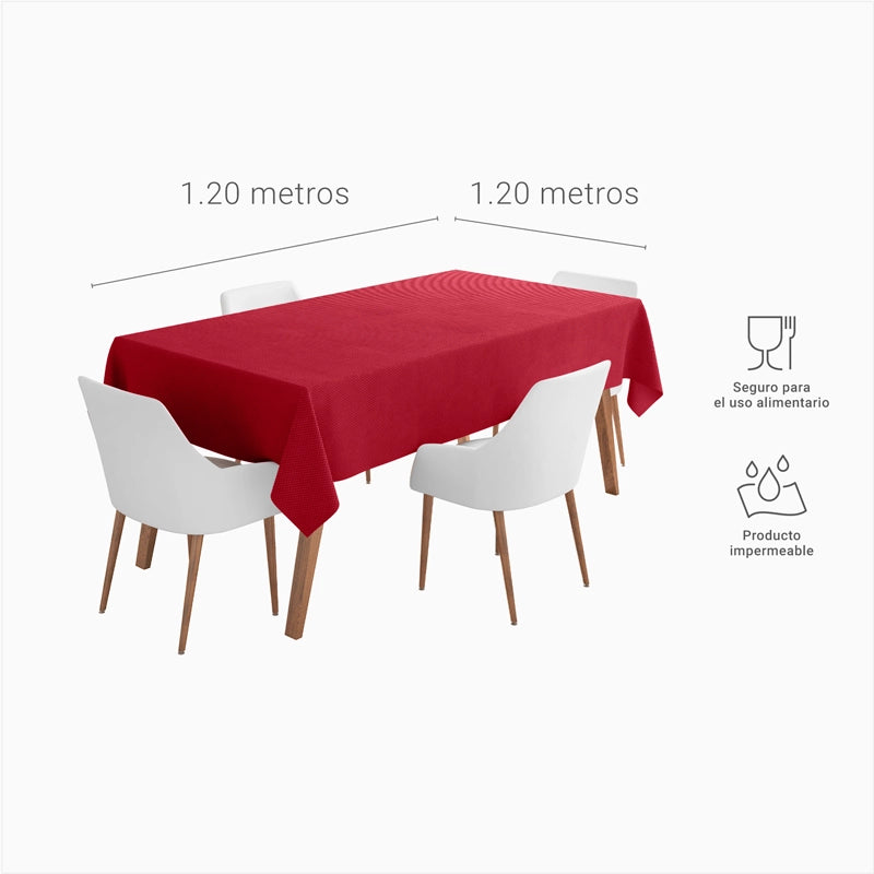 Mantel TNT Cuadrado 1.20 x 1.20 m Rojo (50 uds)