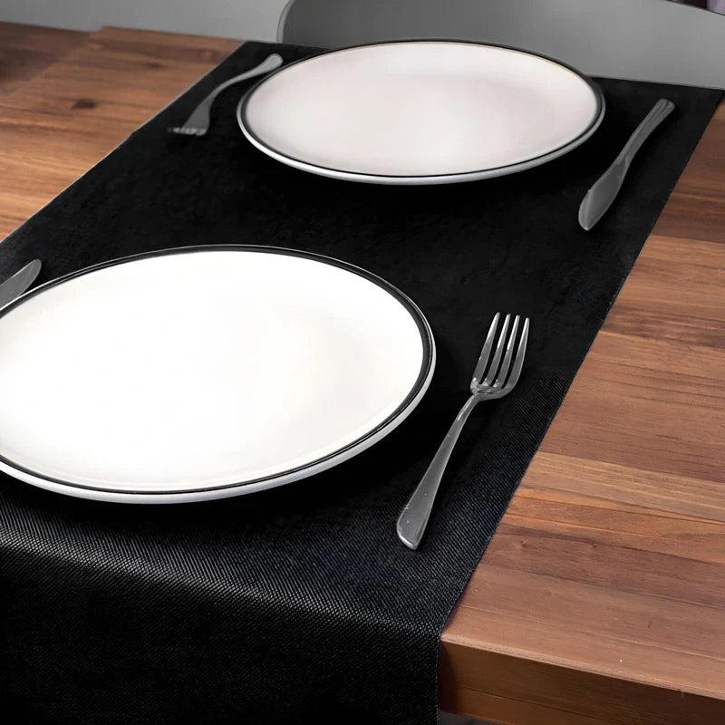 Rollo Camino de Mesa TNT de 48 m con Precorte a 0.30 cm Negro (6 uds)