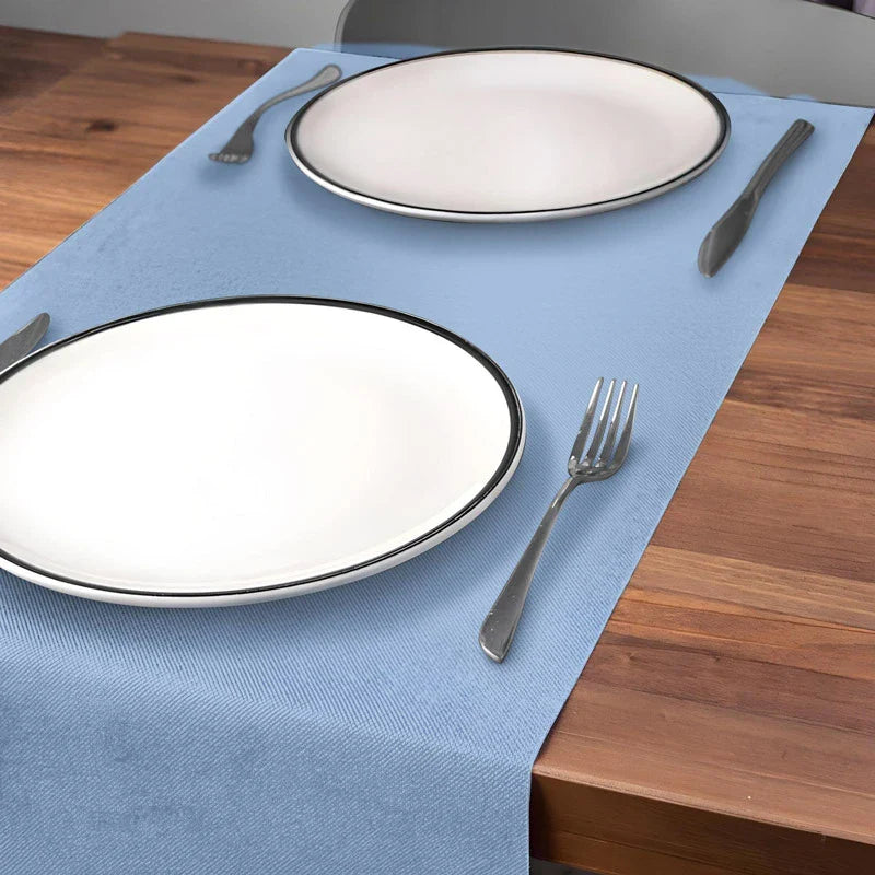 Rollo Camino de Mesa TNT de 12 m con Precorte a 0.30 cm Azul Pastel (12 uds)