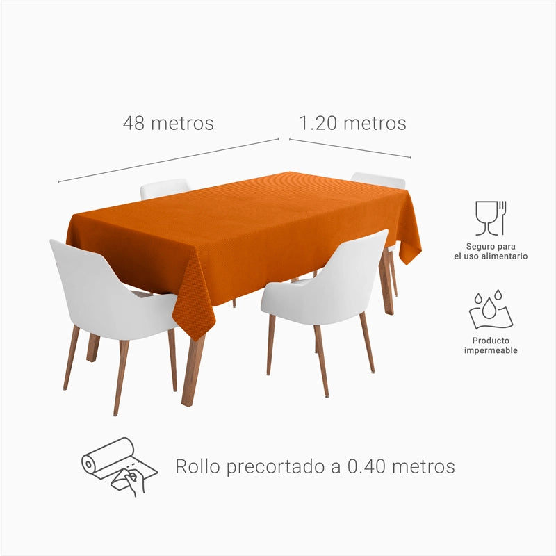 Rollo Mantel TNT de 48 m con Precorte a 0.40 cm Naranja (1 ud)