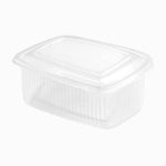 Envase Rectangular Plástico PP Reutilizable Tapa Bisagra 750 cc Transparente (2 uds)