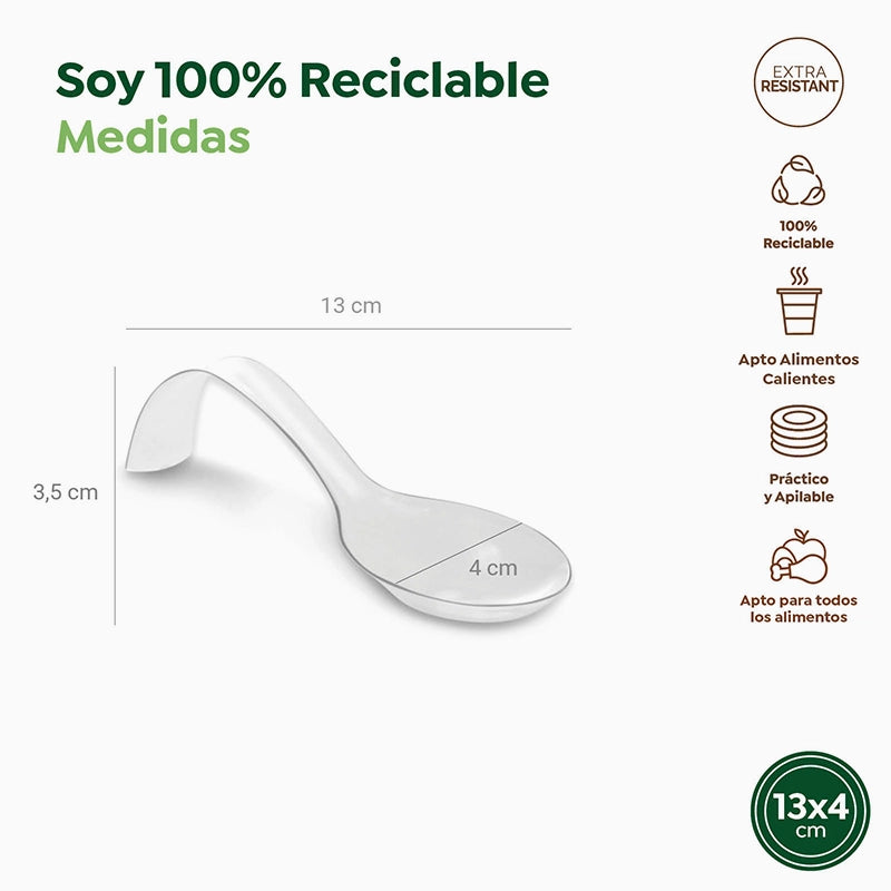 Cuchara Degustación Plástico Catering Arco Finger Food 12.8 x 4 cm Transparente (50 uds)