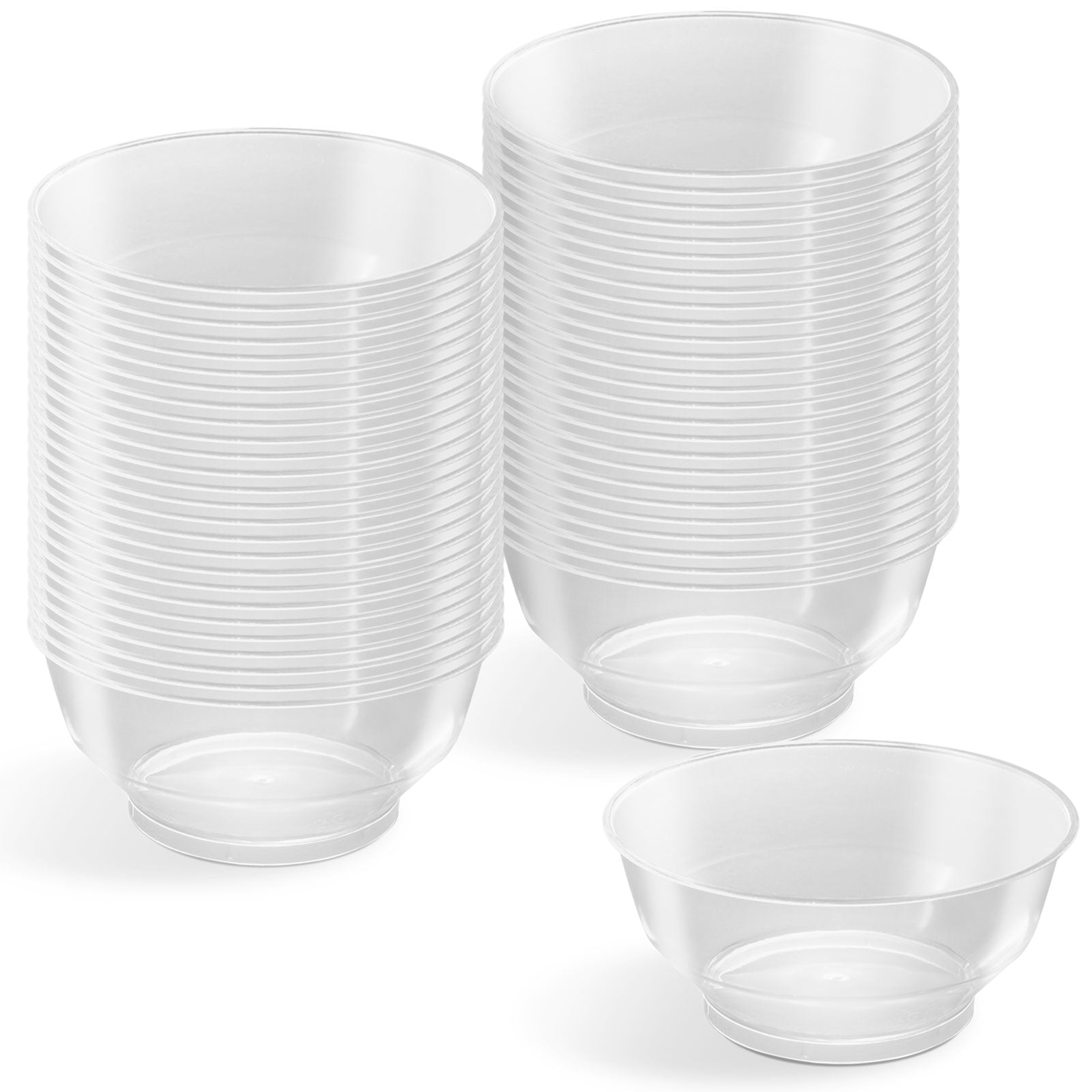 Mini Bol Redondo Plástico Reutilizable PS Finger Food 210cc Transparente 25 uds