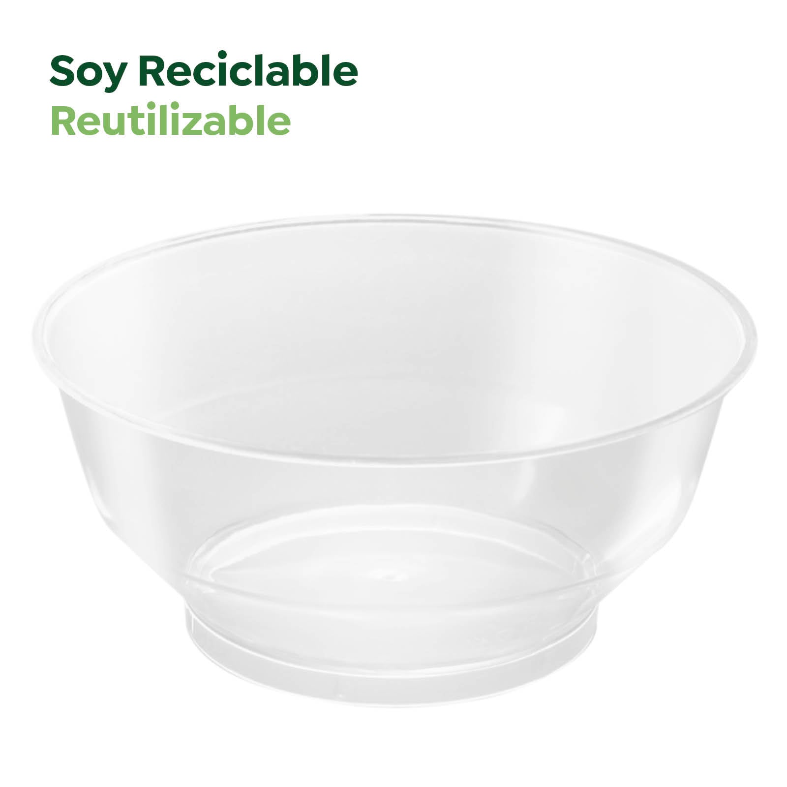 Mini Bol Redondo Plástico Reutilizable PS Finger Food 210cc Transparente 25 uds