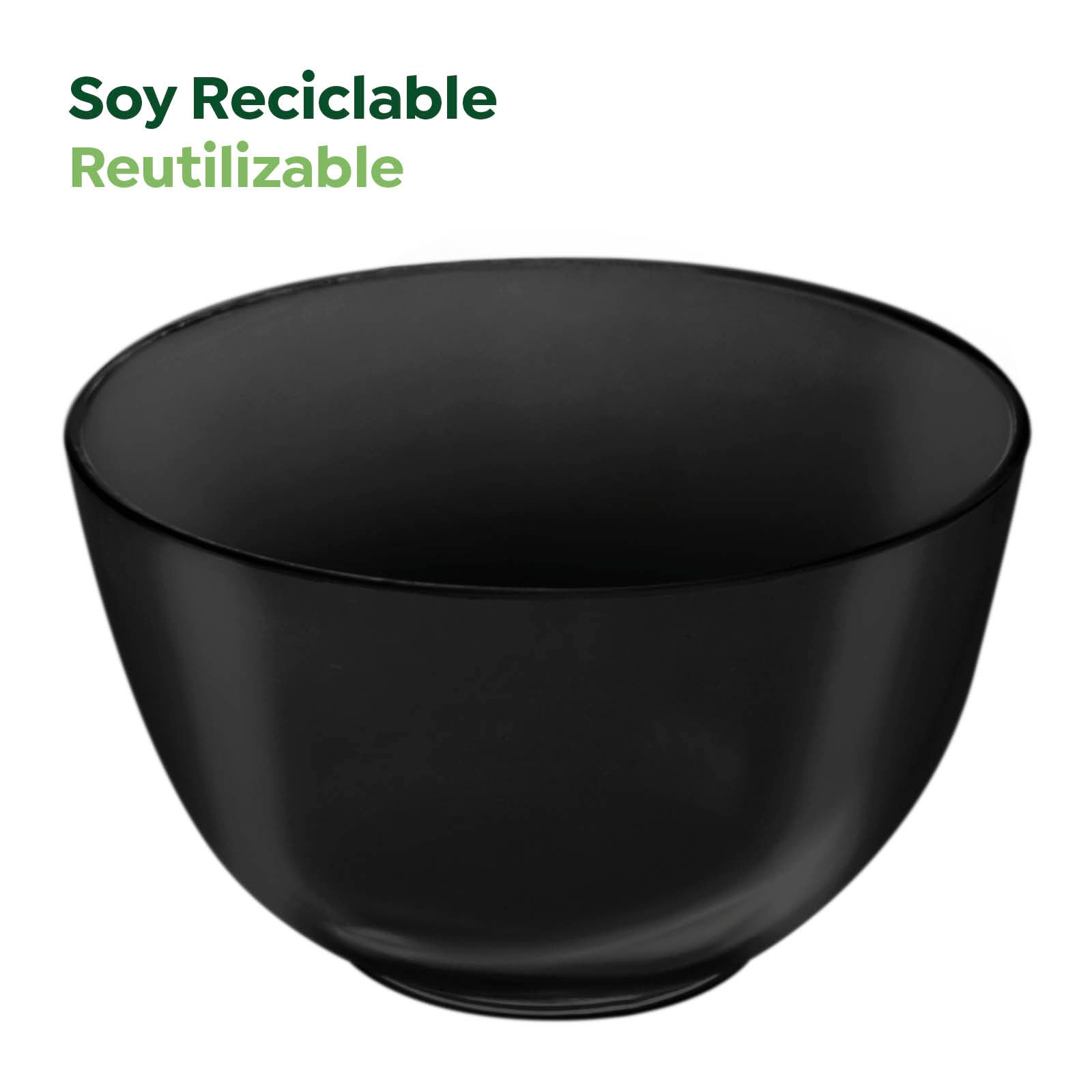 Mini Bol Redondo Plástico Reutilizable PS Finger Food 130cc Negro 25 uds
