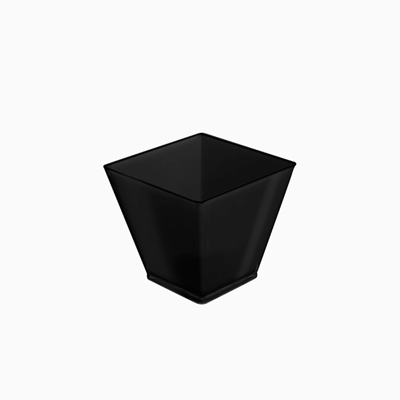 Mini Bol Cuadrado Plástico PS Reutilizable 120 cc Negro (25 uds)