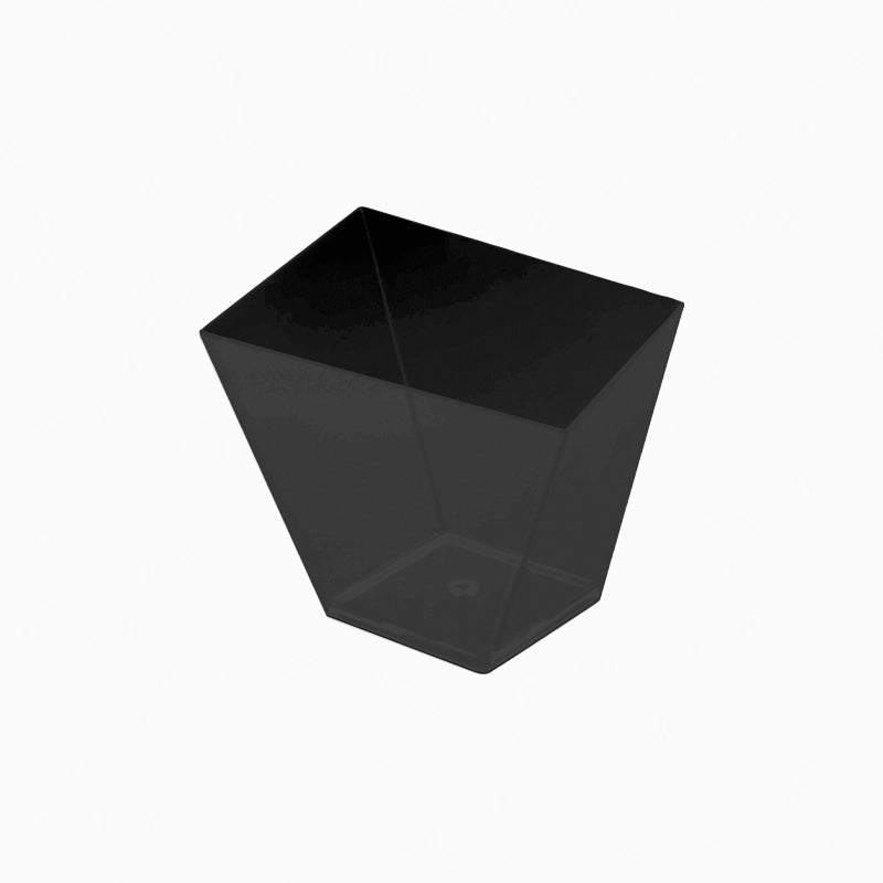 Mini Bol Cuadrado Asimétrico Plástico PS Reutilizable 180 cc Negro (25 uds)