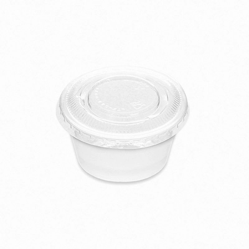 Salsera Plástico PS + PET 100 cc Blanco con Tapa Transparente (1000 uds)