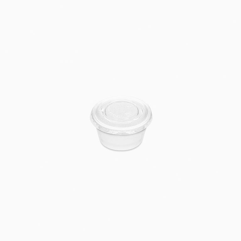 Salsera Plástico PS + PET 30 cc Blanco con Tapa Transparente (1000 uds)