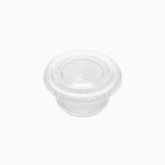 Salsera Plástico PP + PET 60 cc Transparente con Tapa Transparente (50 uds)