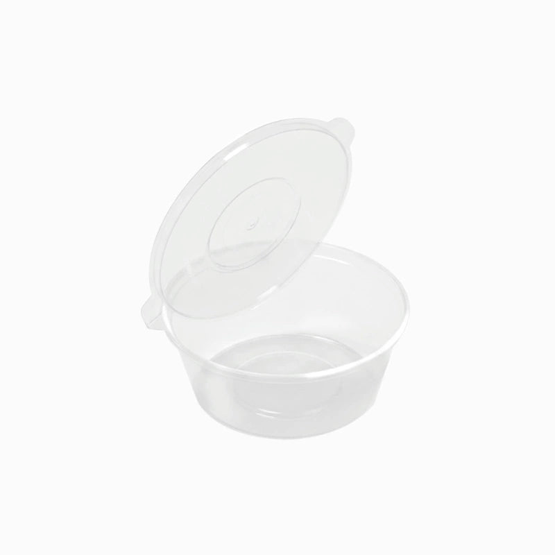 Salsera Plástico PP Reutilizable 60 cc Transparente con Tapa Bisagra Transparente (50 uds)