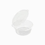 Salsera Plástico PP Reutilizable 60 cc Transparente con Tapa Bisagra Transparente (50 uds)