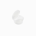 Salsera Plástico PP Reutilizable 30 cc Transparente con Tapa Bisagra Transparente (50 uds)