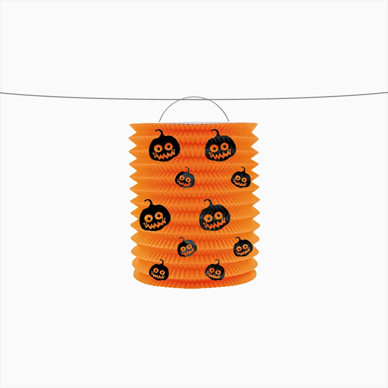 Farolillo Papel Halloween Calabazas 16 x 16 cm Naranja