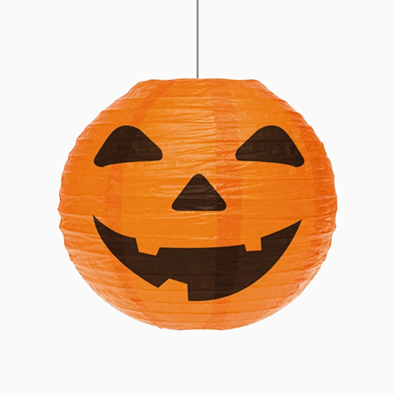 Lámpara Papel Esfera Halloween Calabaza Pequeña