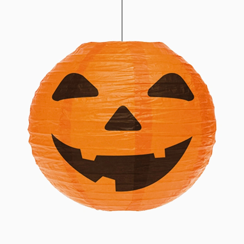 Lámpara Papel Esfera Halloween Calabaza Mediana