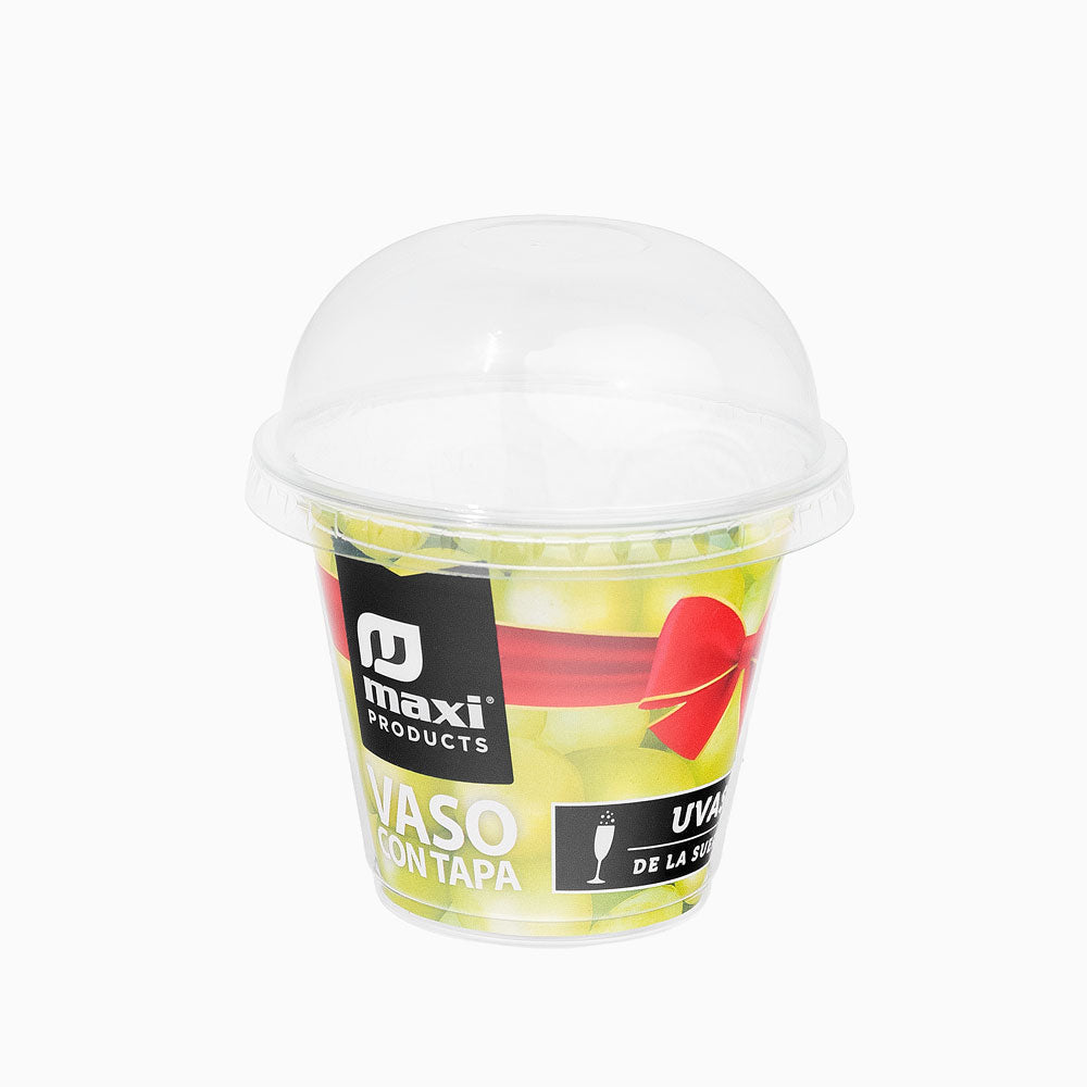 Vaso con Cúpula Plástico PP 270ml Especial Uvas Transparente 5 Uds