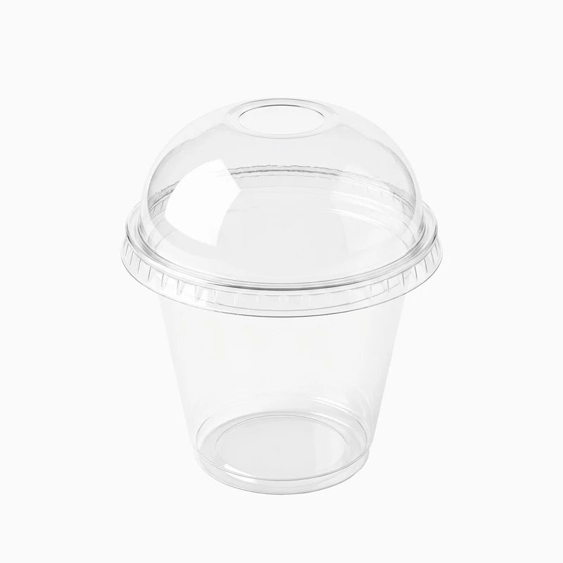 Vaso con Cúpula Plástico PET 270 cc Transparente (4 uds)