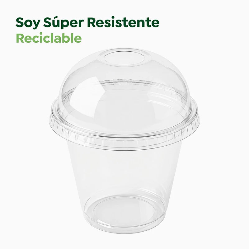 Vaso con Cúpula Plástico PET 270 cc Transparente (4 uds)