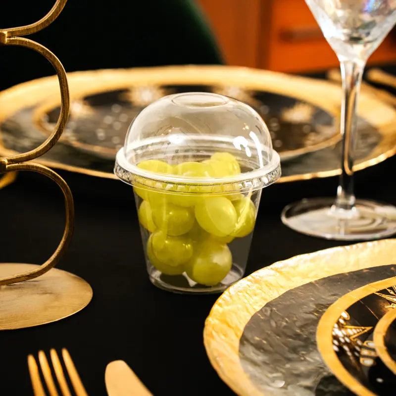 Vaso con Cúpula Plástico PP 270 ml Especial Uvas Transparente (4 uds)