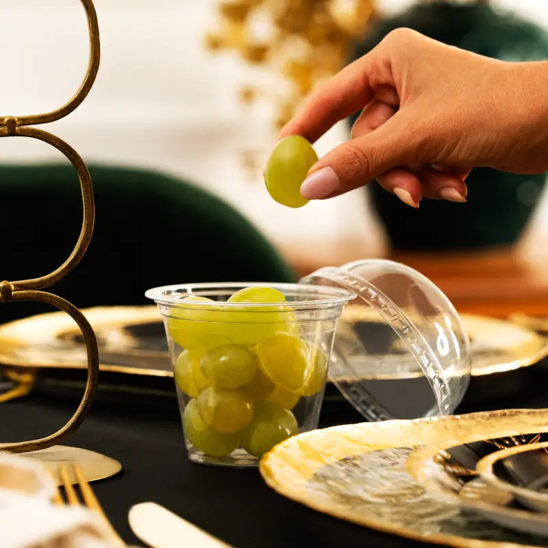 Vaso con Cúpula Plástico PP 270 ml Especial Uvas Transparente (4 uds)