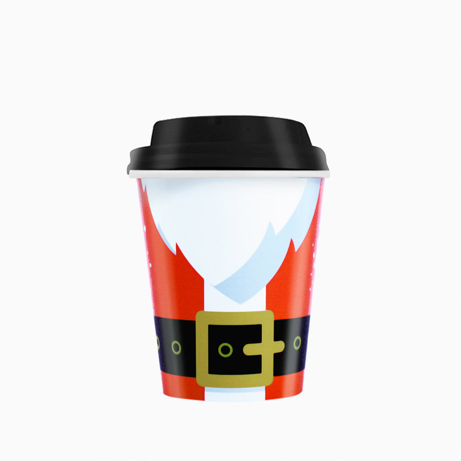 Vaso Cartón Navidad Con Tapa Drink 200cc Papa Noel 10 uds