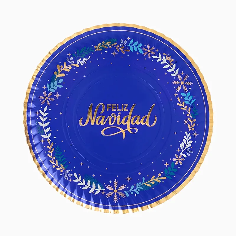 Bandeja Redonda Cartón Navidad Ø 30 cm Noche Azul (1 ud)