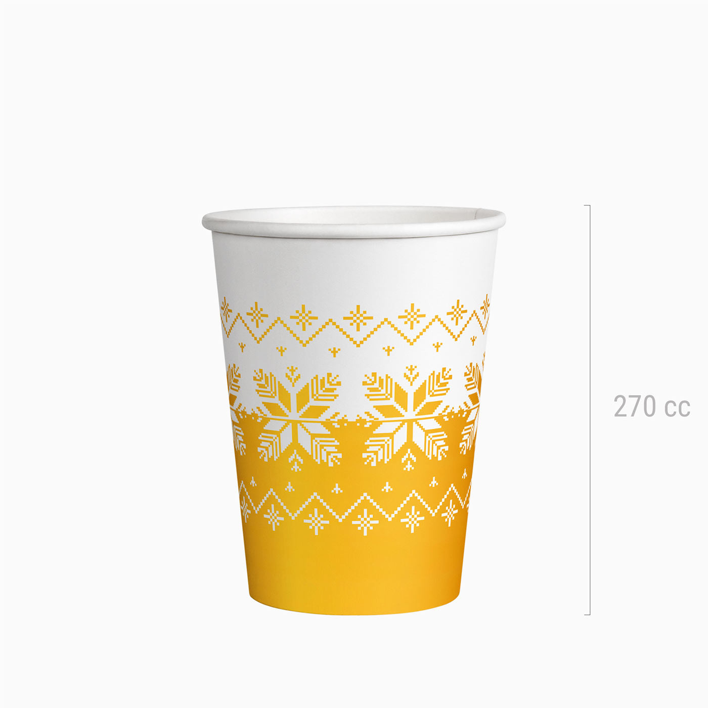 Vaso Navidad Cartón 270cc Bordado Metalizado Oro 6 uds