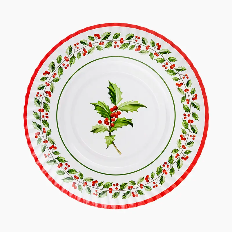 Bandeja Redonda Cartón Navidad Ø 30 cm Tartán (1 ud)