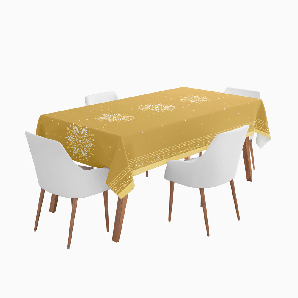 Rollo Mantel Papel Navidad 1.20 x 5 m Copo de Nieve Dorado y Blanco (1 ud)