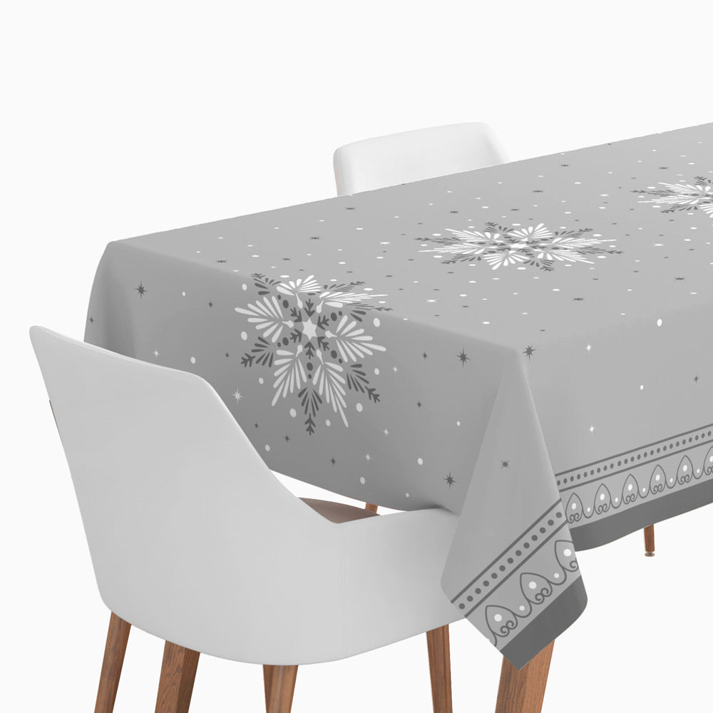 Rollo Mantel Papel Navidad 1.20 x 5 m Copo de Nieve Plata y Dorado (1 ud)