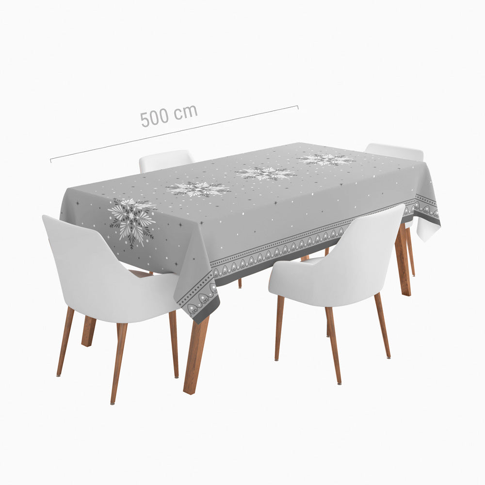 Rollo Mantel Papel Navidad 1.20 x 5 m Copo de Nieve Plata y Dorado (1 ud)