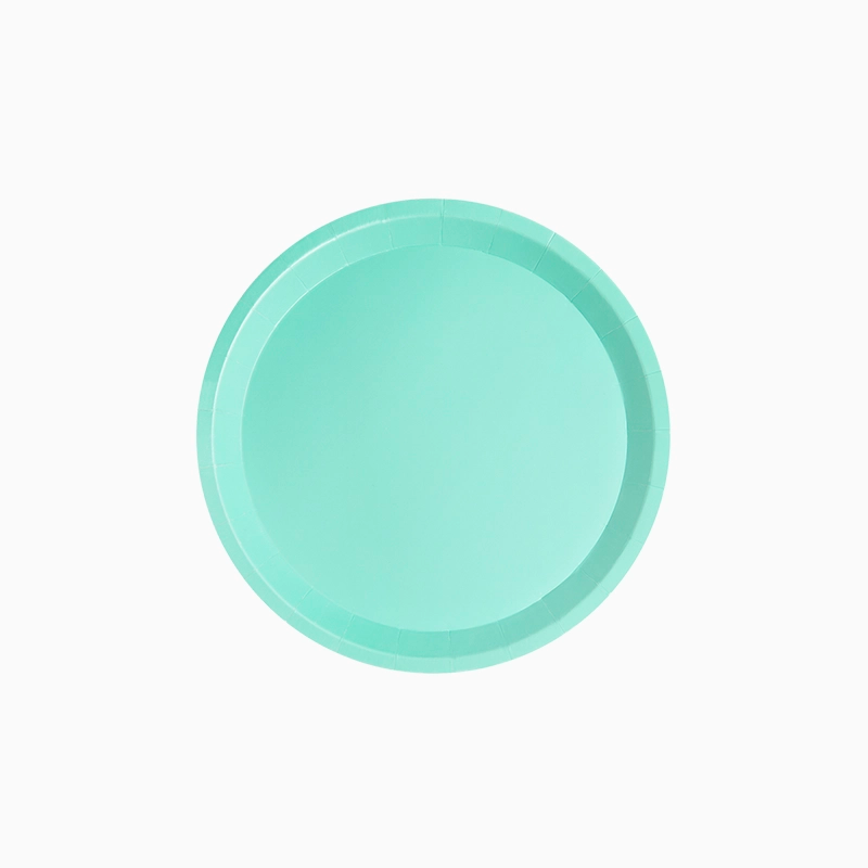 Plato Llano Redondo Postre Cartón Ø 17 cm Verde Menta (12 uds)
