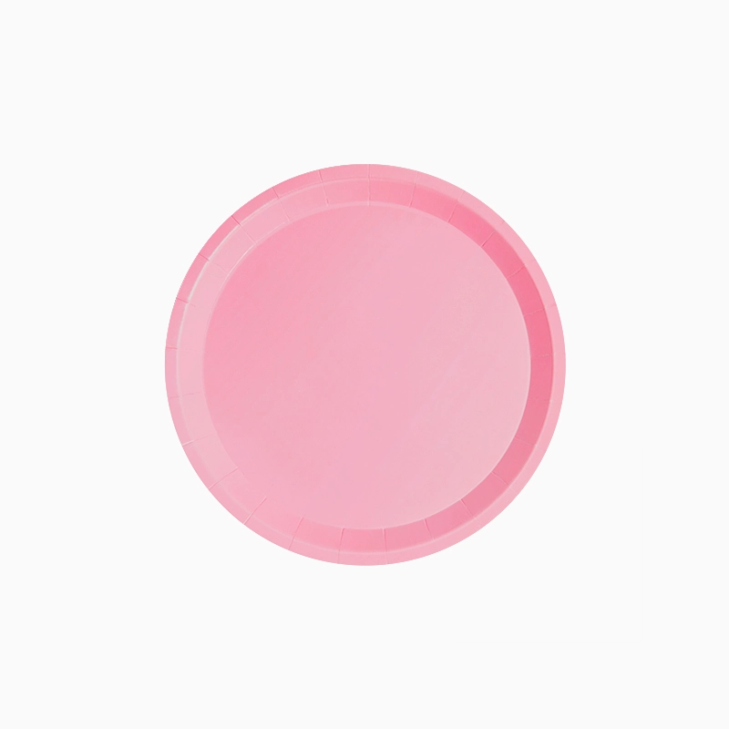 Plato Llano Redondo Postre Cartón Ø 17 cm Rosa Pastel (12 uds)
