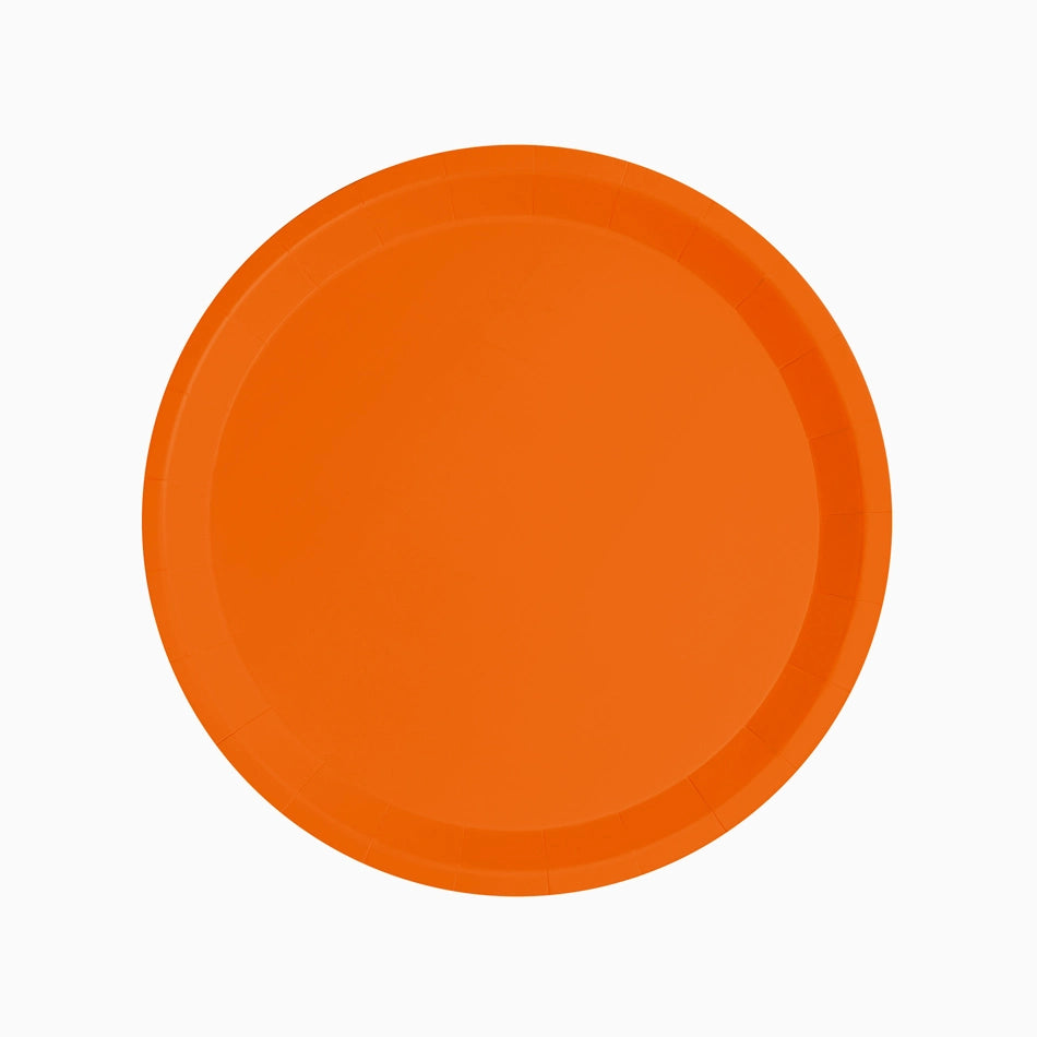 Plato Llano Redondo Cartón Ø 20.5 cm Naranja (10 uds)