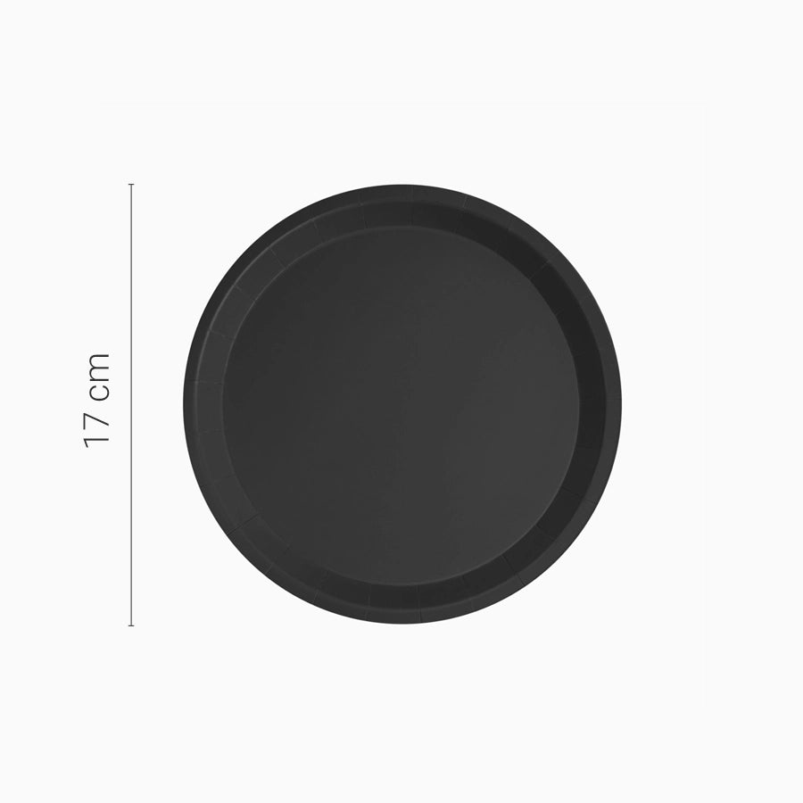 Plato Llano Redondo Postre Cartón Ø 17 cm Negro (12 uds)