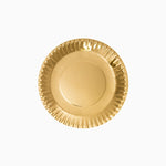 Plato Llano Redondo Postre Cartón Metalizado Ø 18 cm Oro (12 uds)