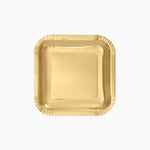 Plato Llano Cuadrado Cartón Metalizado 20 x 20 cm Oro (300 uds)