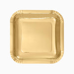 Plato Llano Cuadrado Cartón Metalizado 20 x 20 cm Oro (300 uds)