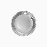 Plato Llano Redondo Postre Cartón Metalizado Ø 18 cm Plata (12 uds)