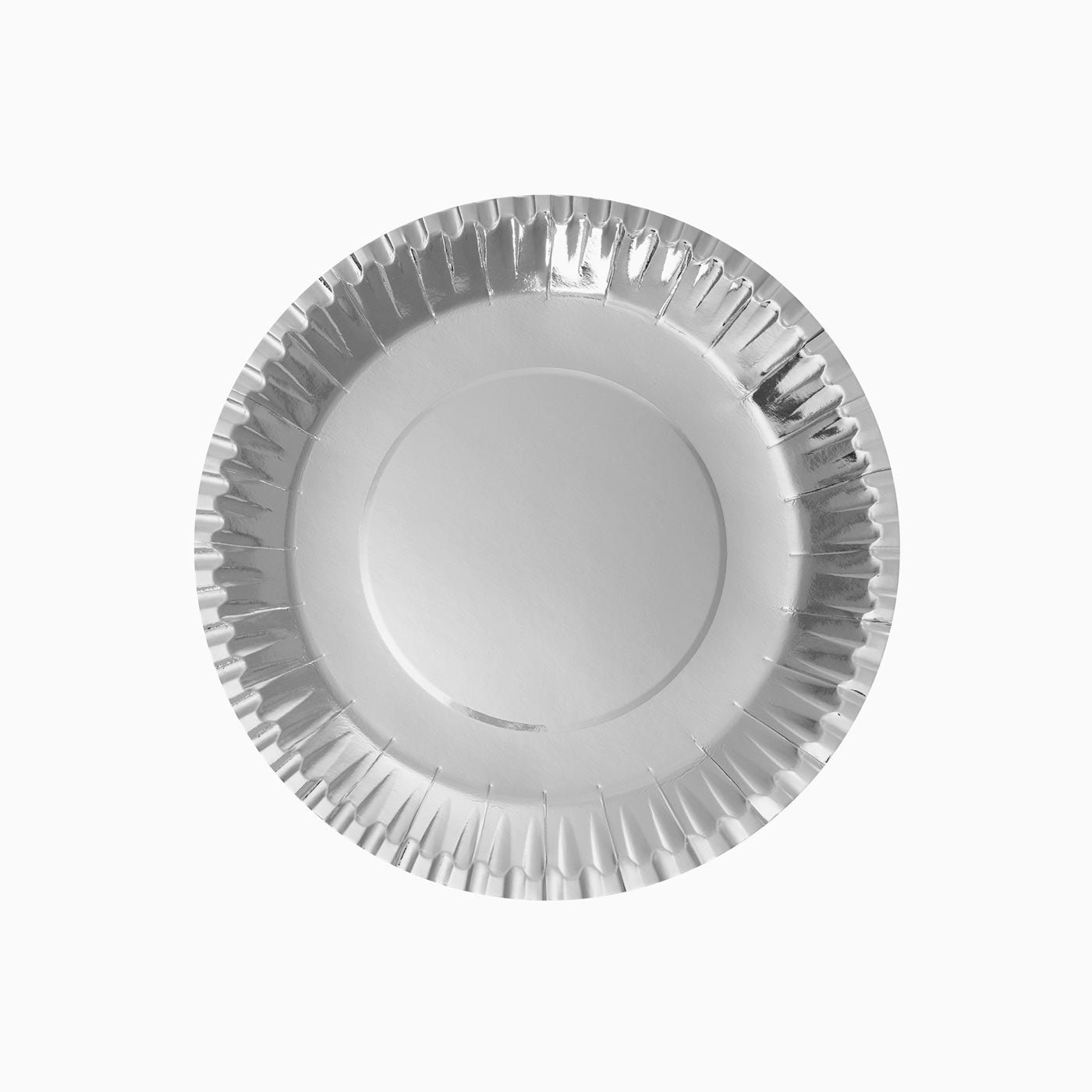 Plato Llano Redondo Postre Cartón Metalizado Ø 18 cm Plata (480 uds)