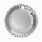 Plato Llano Redondo Cartón Metalizado Ø 28 cm Plata (120 uds)
